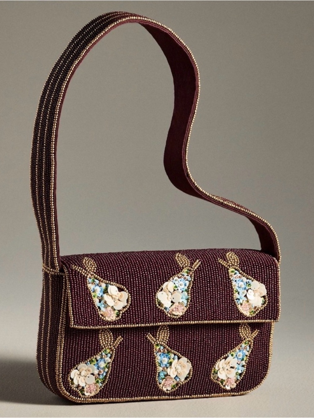 Anthropologie The Fiona Beaded Bag: Food & Drink Edition (Pear)